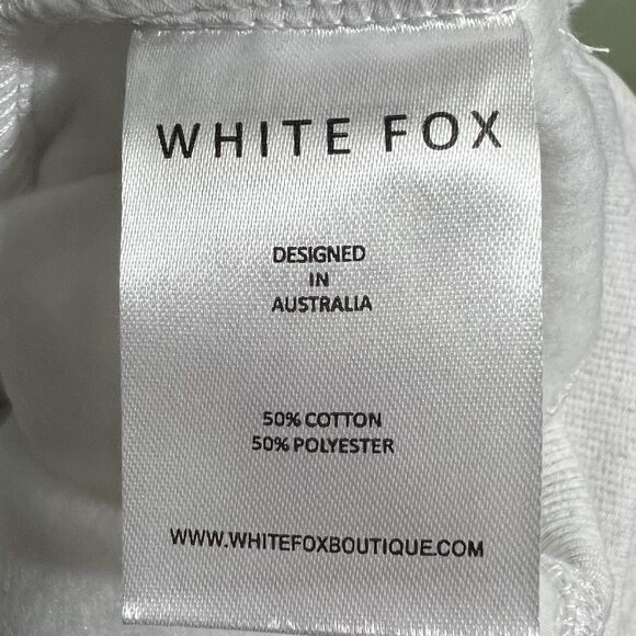 White Fox Hoodie Womens S/M Grey Marle Decade Classics Los Angeles Oversized - Picture 9 of 14